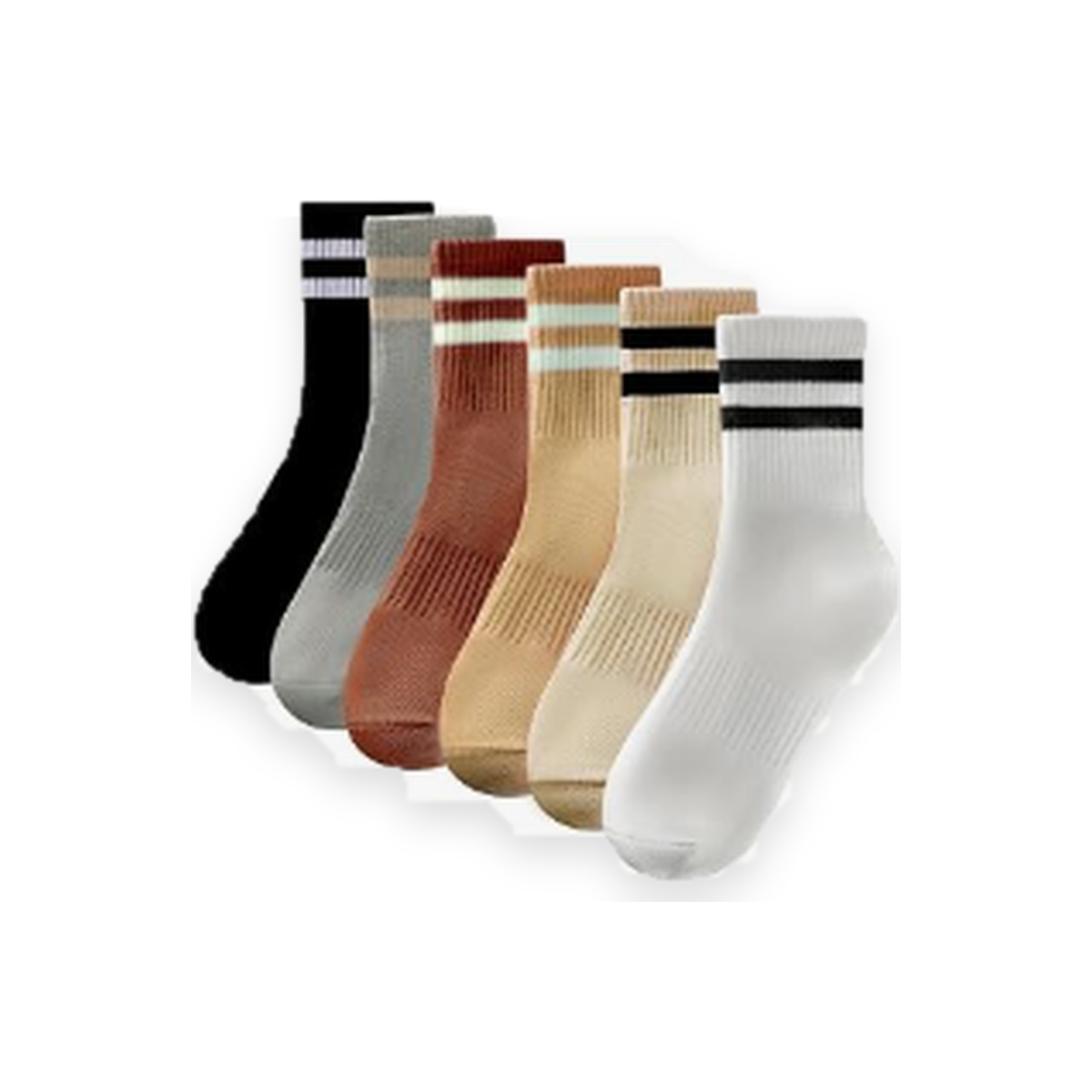 Pinvessa Striped Crew Socks Set