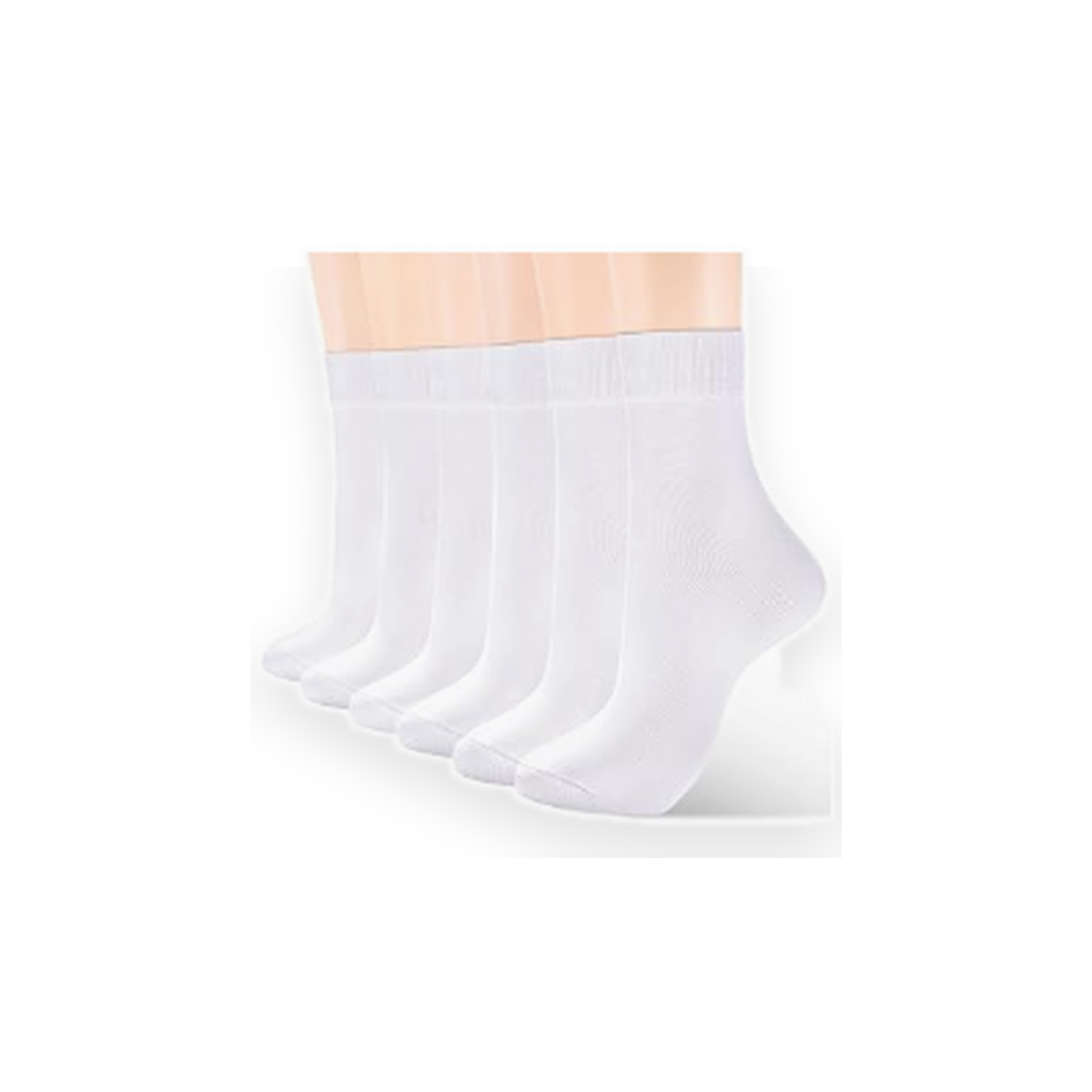 Pinvessa White Thin Crew Socks