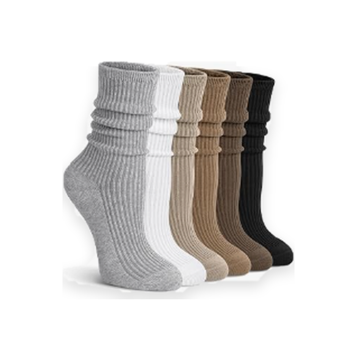Pinvessa Slouchy Ribbed Crew Socks