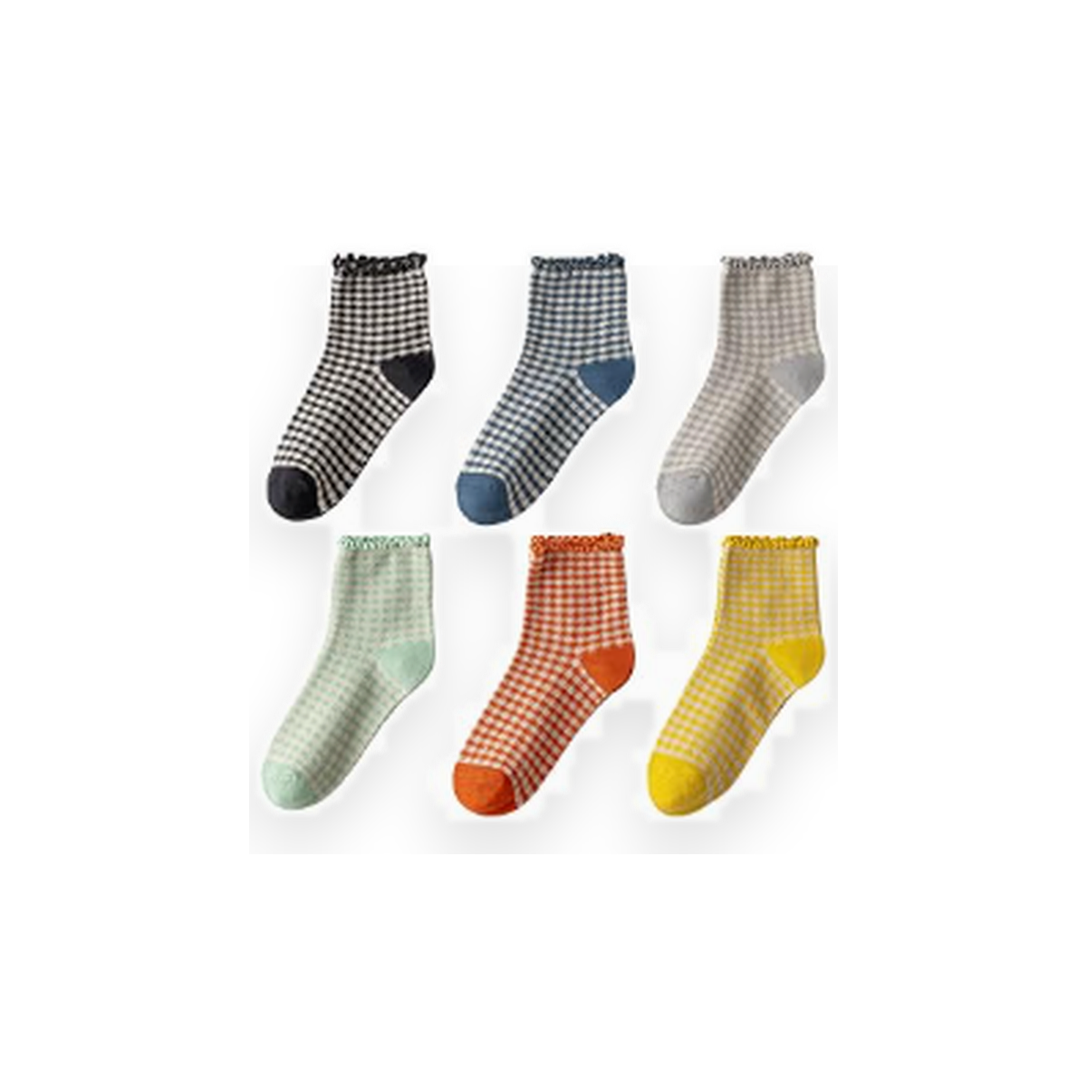 Pinvessa Colorful Ruffle Crew Socks