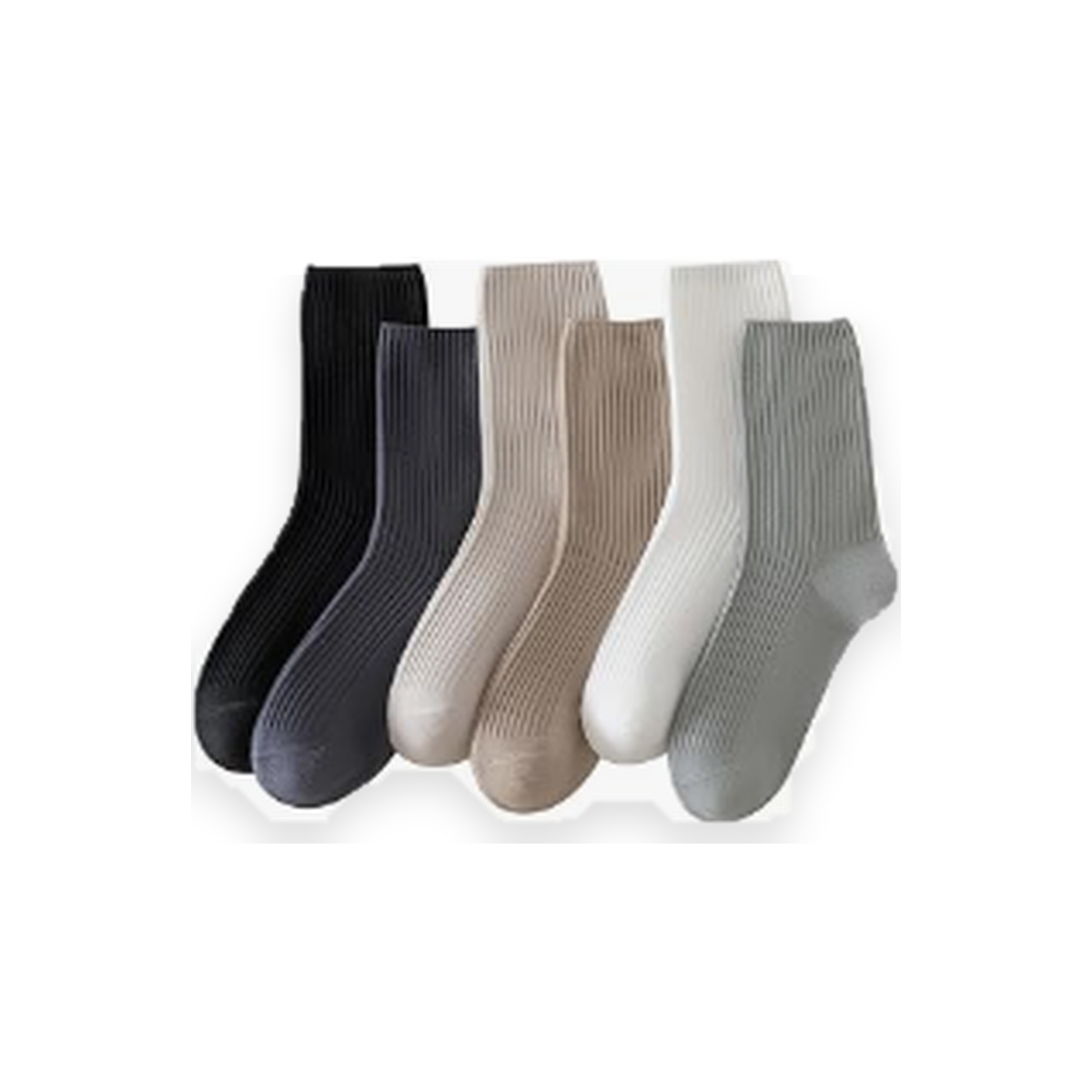 Pinvessa Neutral Casual Crew Socks
