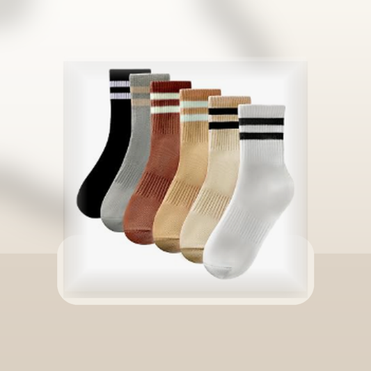 Pinvessa Striped Crew Socks Set