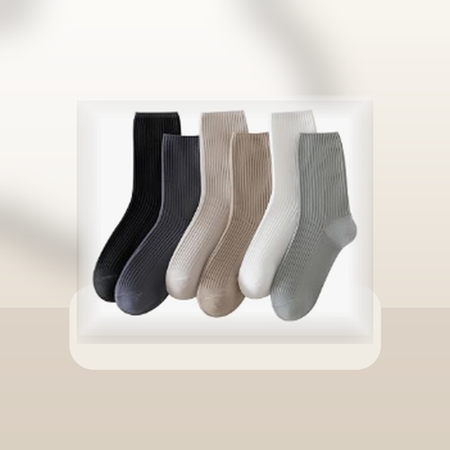 Pinvessa Neutral Casual Crew Socks