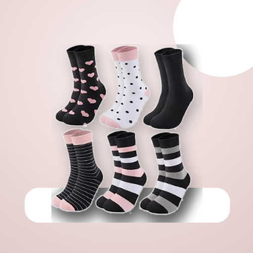 Pinvessa Patterned Crew Socks