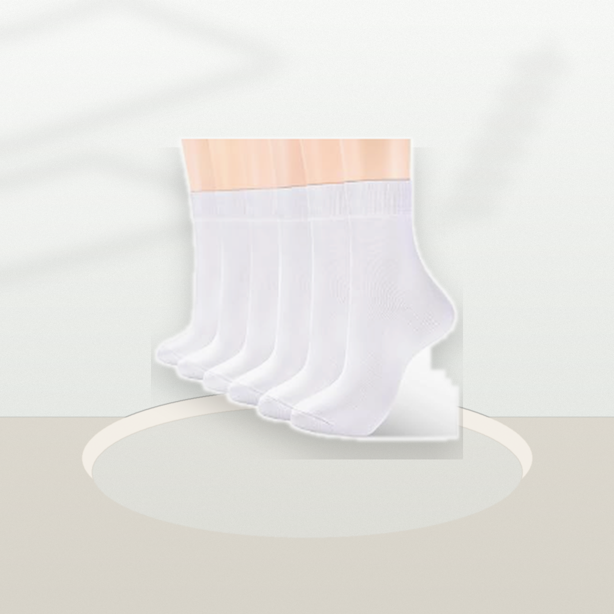 Pinvessa White Thin Crew Socks