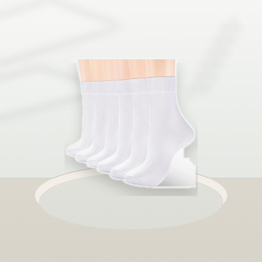 Pinvessa White Thin Crew Socks