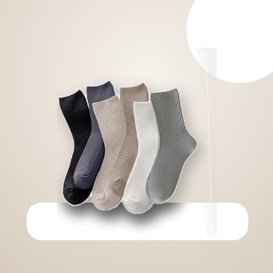 Pinvessa Neutral Casual Crew Socks