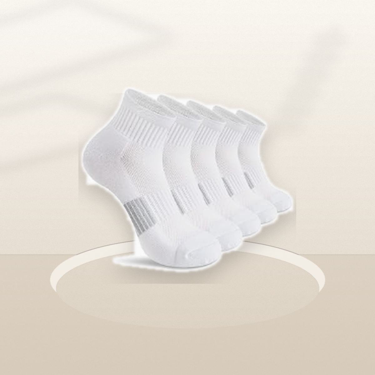 Pinvessa White Athletic Ankle Socks