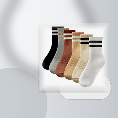 Pinvessa Striped Crew Socks Set