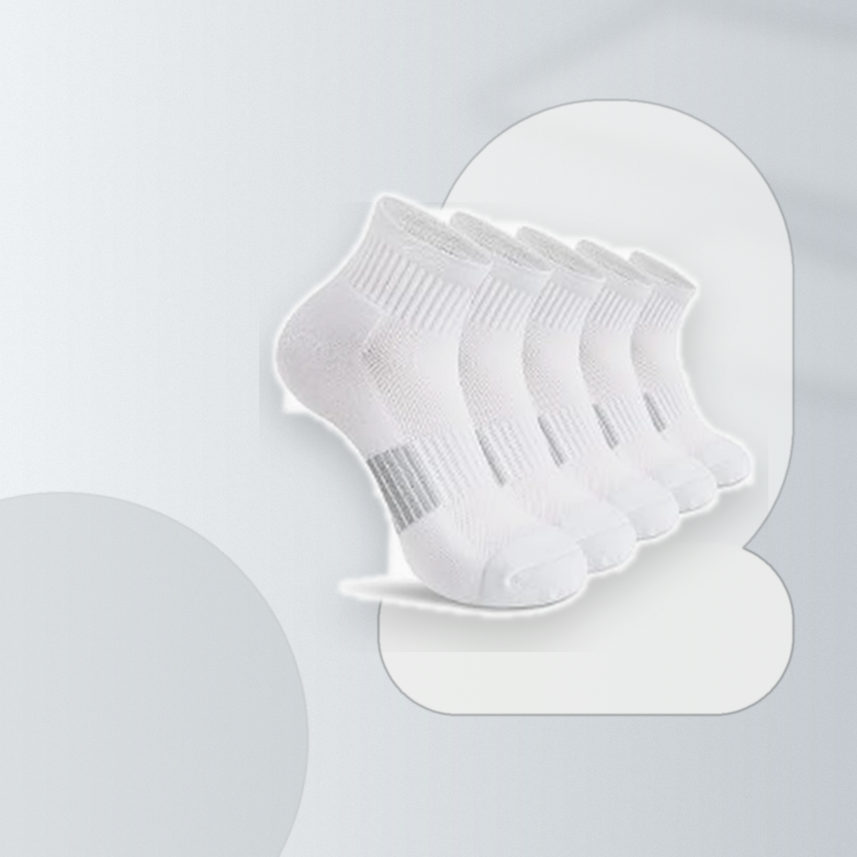 Pinvessa White Athletic Ankle Socks