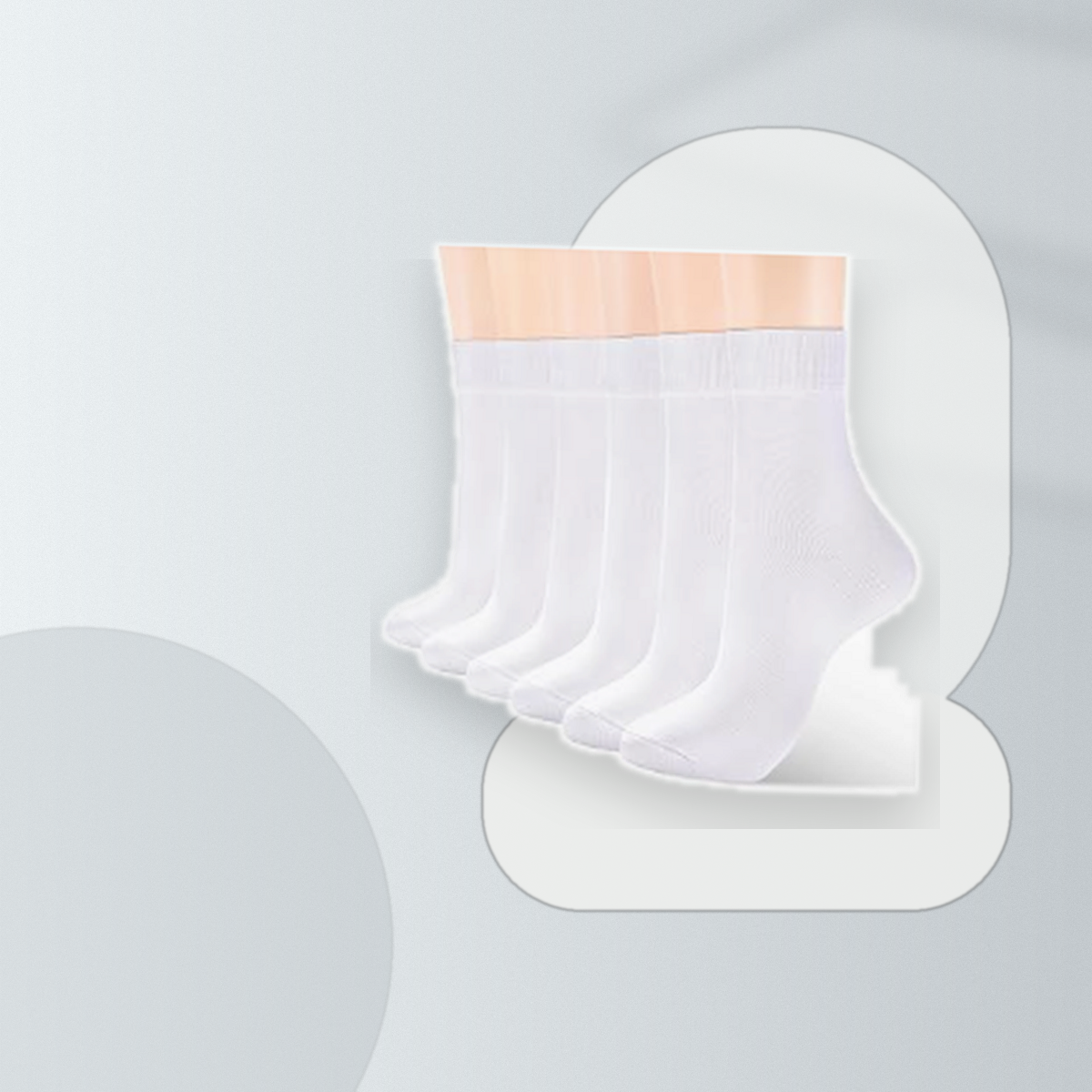 Pinvessa White Thin Crew Socks