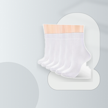 Pinvessa White Thin Crew Socks