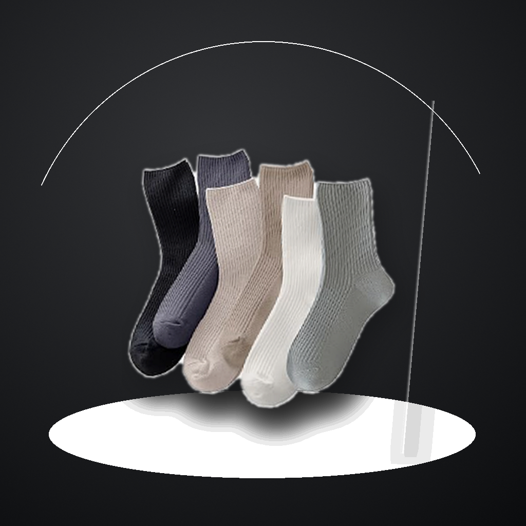 Pinvessa Neutral Casual Crew Socks