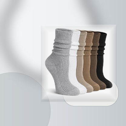 Pinvessa Slouchy Ribbed Crew Socks