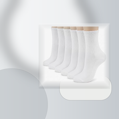 Pinvessa White Athletic Crew Socks