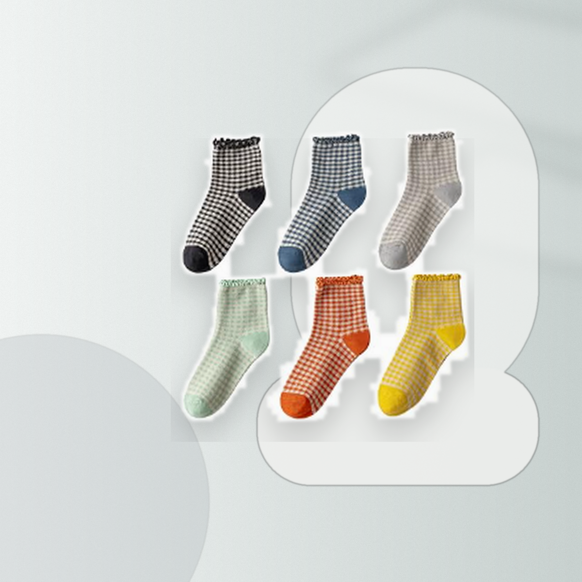 Pinvessa Colorful Ruffle Crew Socks