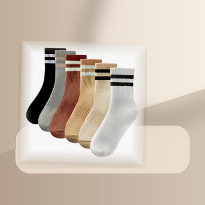 Pinvessa Striped Crew Socks Set