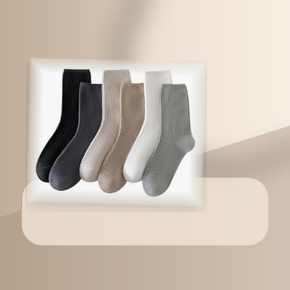 Pinvessa Neutral Casual Crew Socks