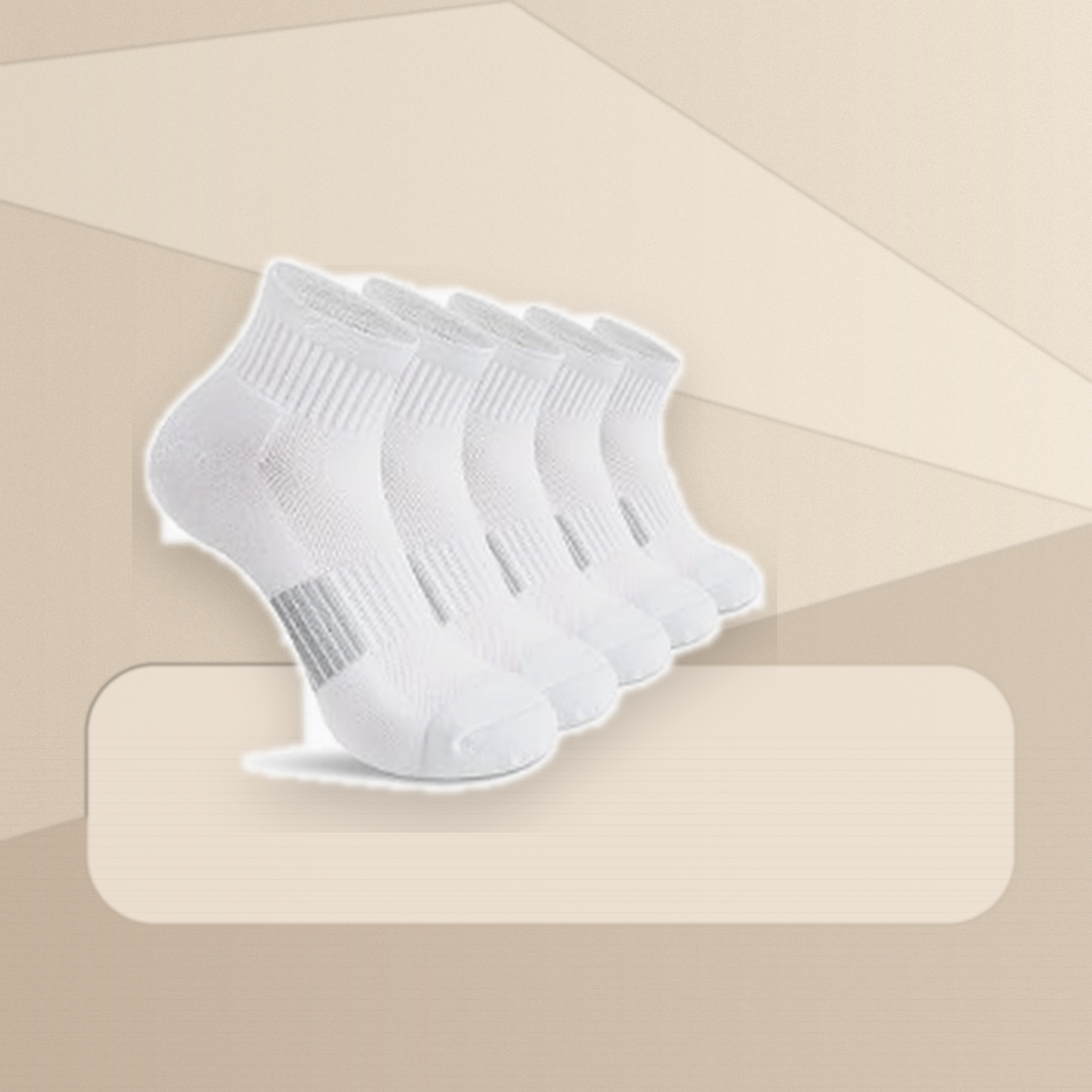 Pinvessa White Athletic Ankle Socks