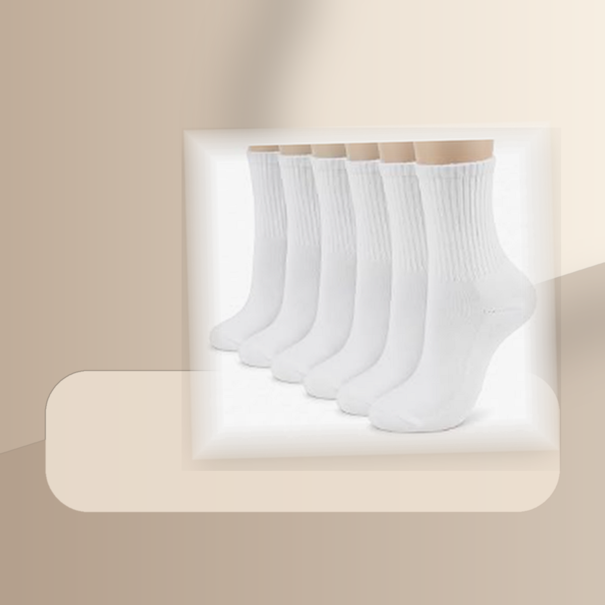 Pinvessa White Athletic Crew Socks