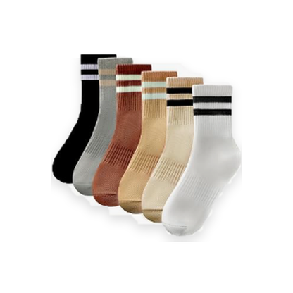 Pinvessa Striped Crew Socks Set