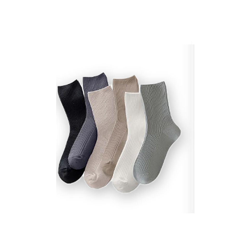 Pinvessa Neutral Casual Crew Socks